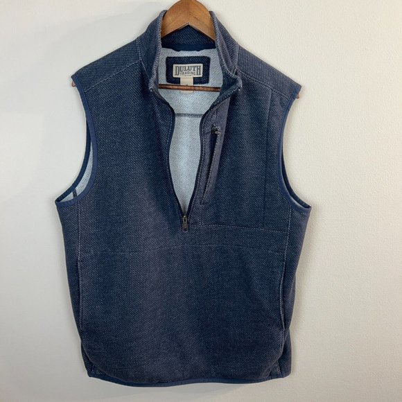 Duluth‎ Trading Co Vest Medium Mens Threshold Fleece 1/4 Zip Blue Sleeveless M - Picture 4 of 10
